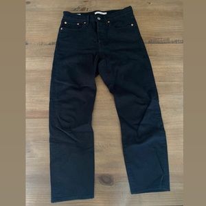 Wedgie Straight High Waisted Black Levi Jeans